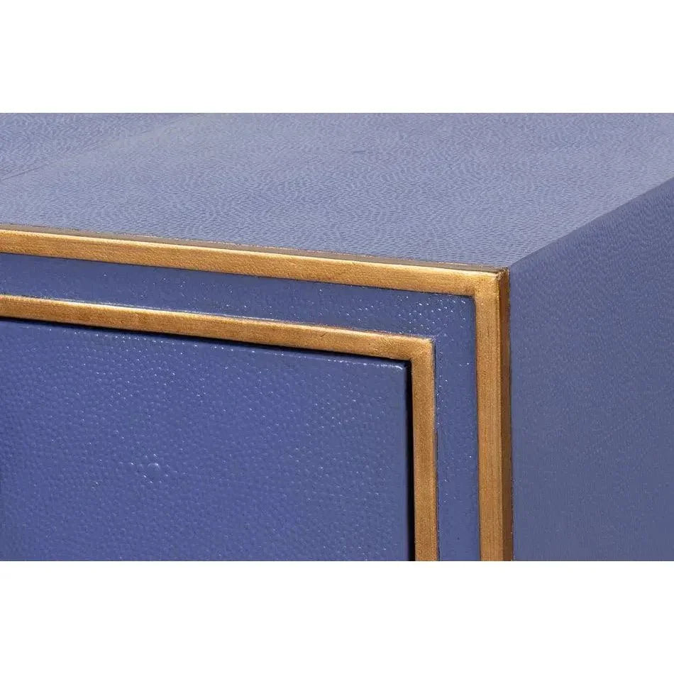 Gabriella Shagreen & Wood Blue Rectangular Desk/Table - LOOMLAN - Side Tables