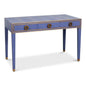 Gabriella Shagreen & Wood Blue Rectangular Desk/Table - LOOMLAN - Side Tables