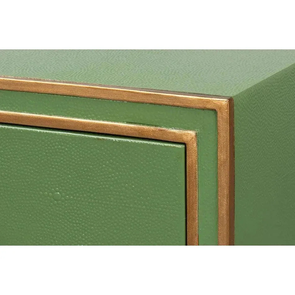 Gabriella Shagreen & Wood Green Rectangular Desk/Table - LOOMLAN - Sarreid - Side Tables