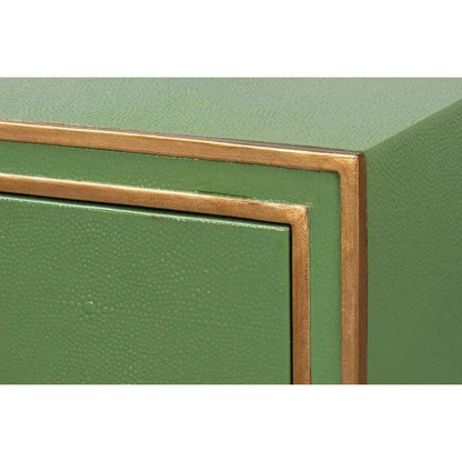 Gabriella Shagreen & Wood Green Rectangular Desk/Table - LOOMLAN - Sarreid - Side Tables