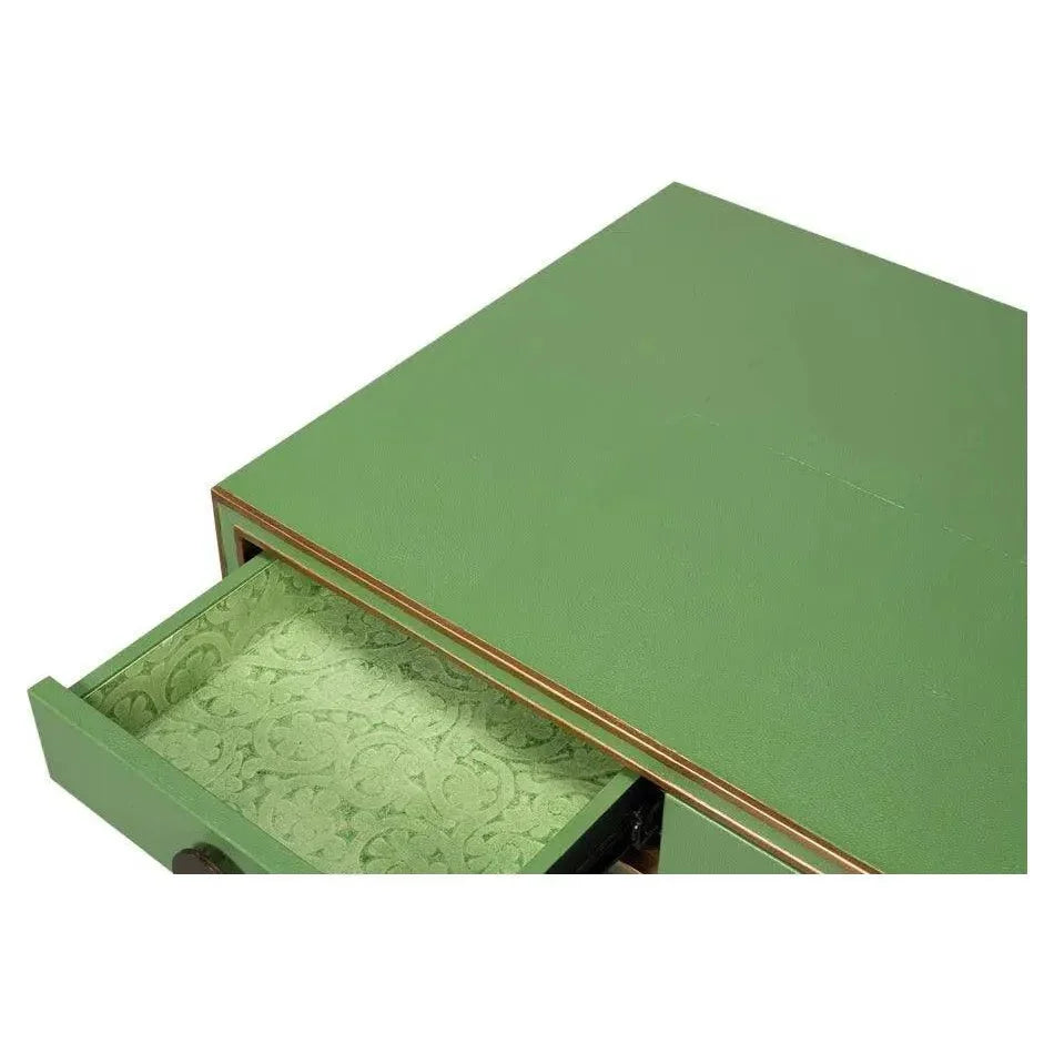 Gabriella Shagreen & Wood Green Rectangular Desk/Table - LOOMLAN - Sarreid - Side Tables