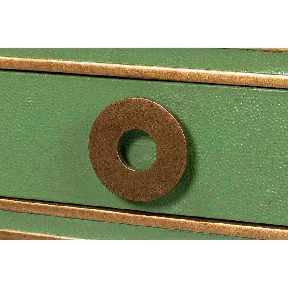 Gabriella Shagreen & Wood Green Rectangular Desk/Table - LOOMLAN - Sarreid - Side Tables