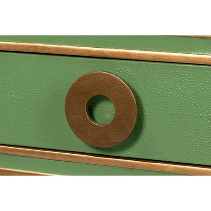 Gabriella Shagreen & Wood Green Rectangular Desk/Table - LOOMLAN - Sarreid - Side Tables