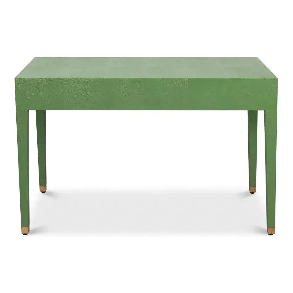 Gabriella Shagreen & Wood Green Rectangular Desk/Table - LOOMLAN - Sarreid - Side Tables