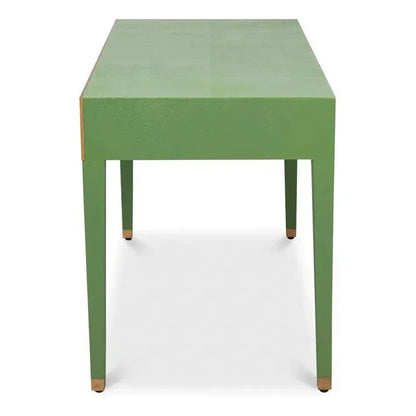 Gabriella Shagreen & Wood Green Rectangular Desk/Table - LOOMLAN - Sarreid - Side Tables