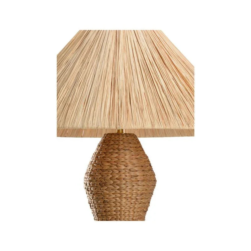 Gael Sculptural Looked Rattan Floor Lamp-Floor Lamps-Wildwood-LOOMLAN