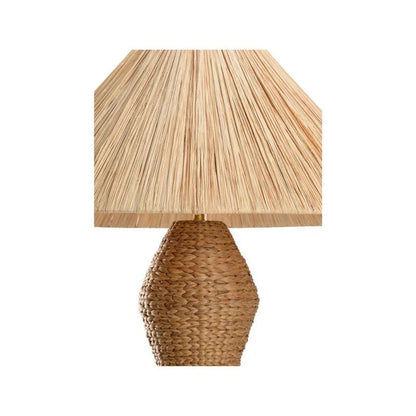 Gael Sculptural Looked Rattan Floor Lamp-Floor Lamps-Wildwood-LOOMLAN