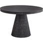 Gaines Solid Wood Black Round Dining Table-Dining Tables-Bassett Mirror-LOOMLAN
