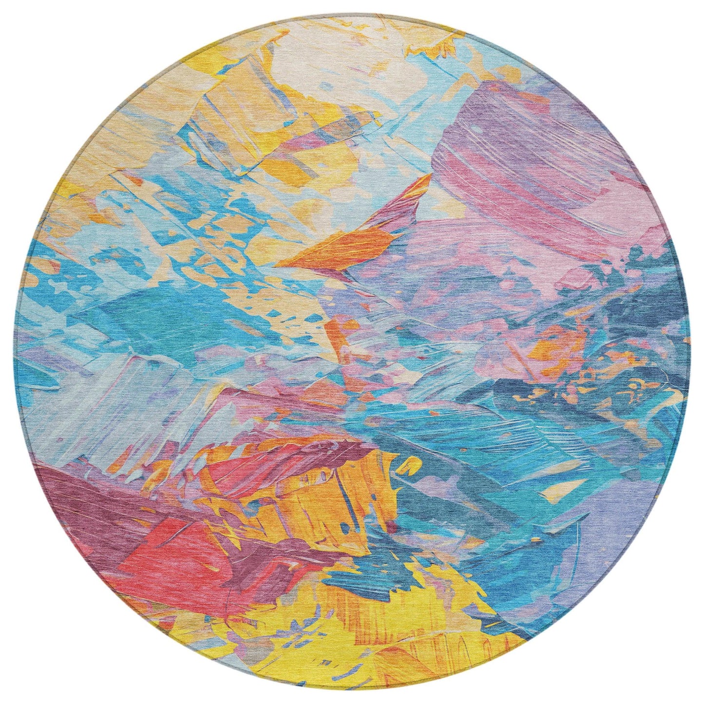 Galain Blue Washable Indoor-Outdoor Rug