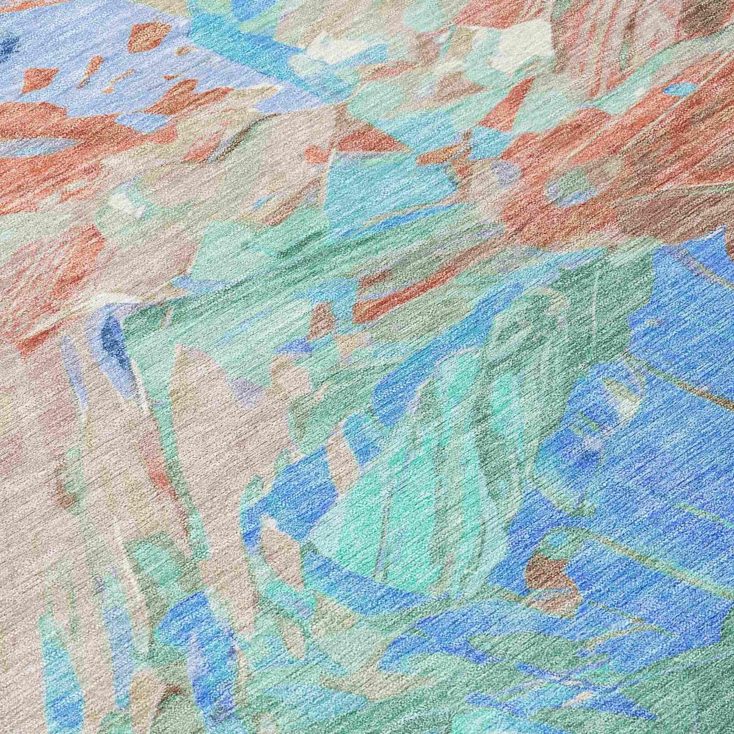 Galain Orange Washable Indoor-Outdoor Rug