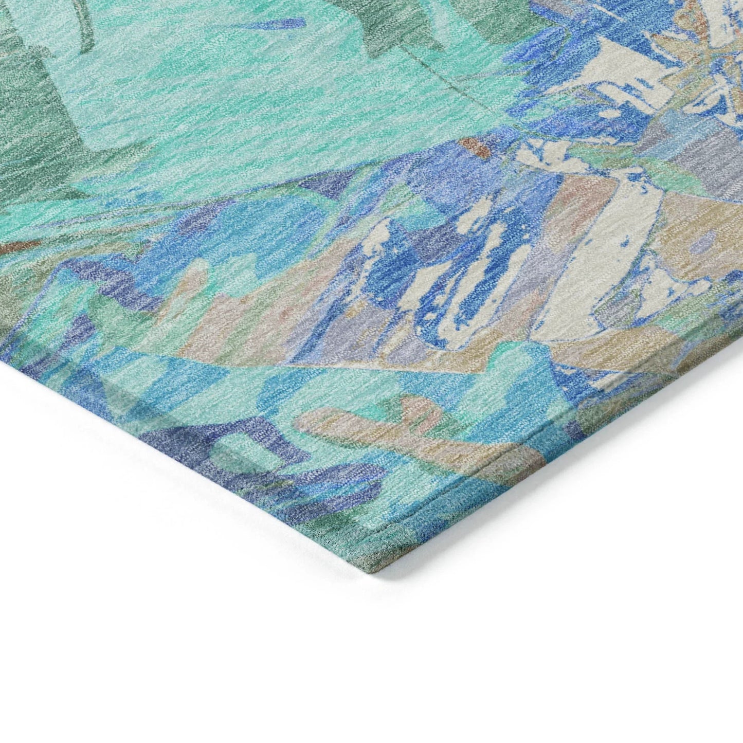 Galain Orange Washable Indoor-Outdoor Rug