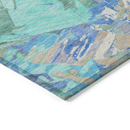 Galain Orange Washable Indoor-Outdoor Rug