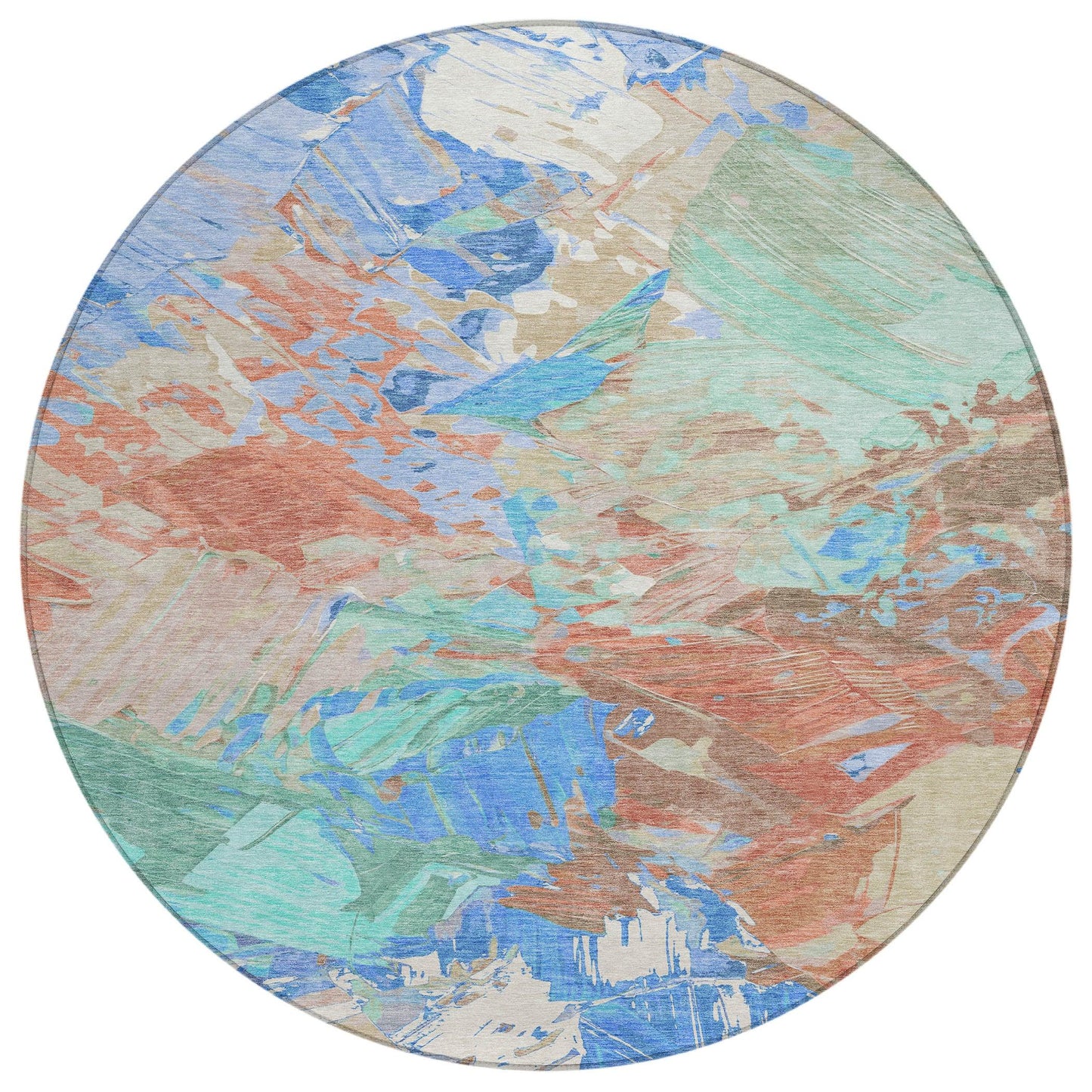 Galain Orange Washable Indoor-Outdoor Rug