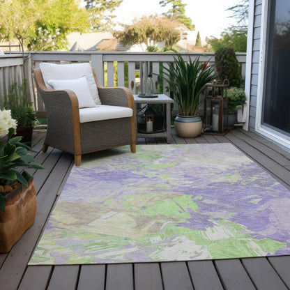 Galain Purple Washable Indoor-Outdoor Rug