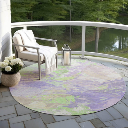 Galain Purple Washable Indoor-Outdoor Rug