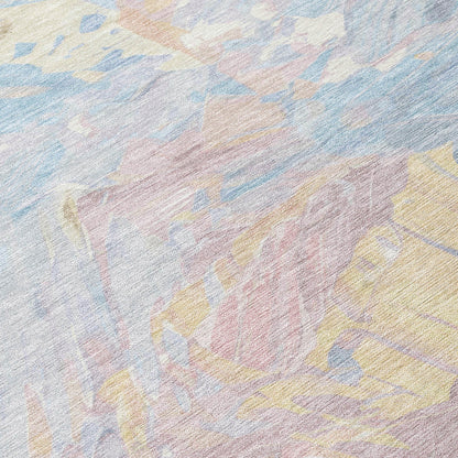 Galain Sky Washable Indoor-Outdoor Rug