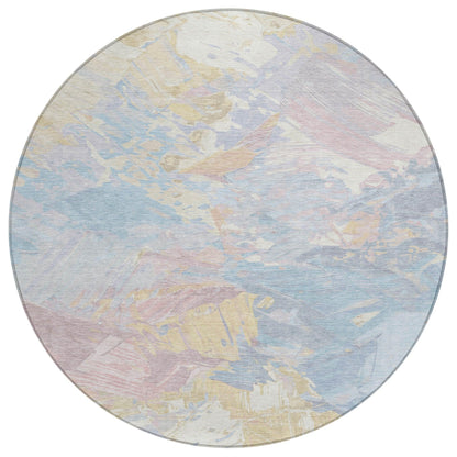 Galain Sky Washable Indoor-Outdoor Rug