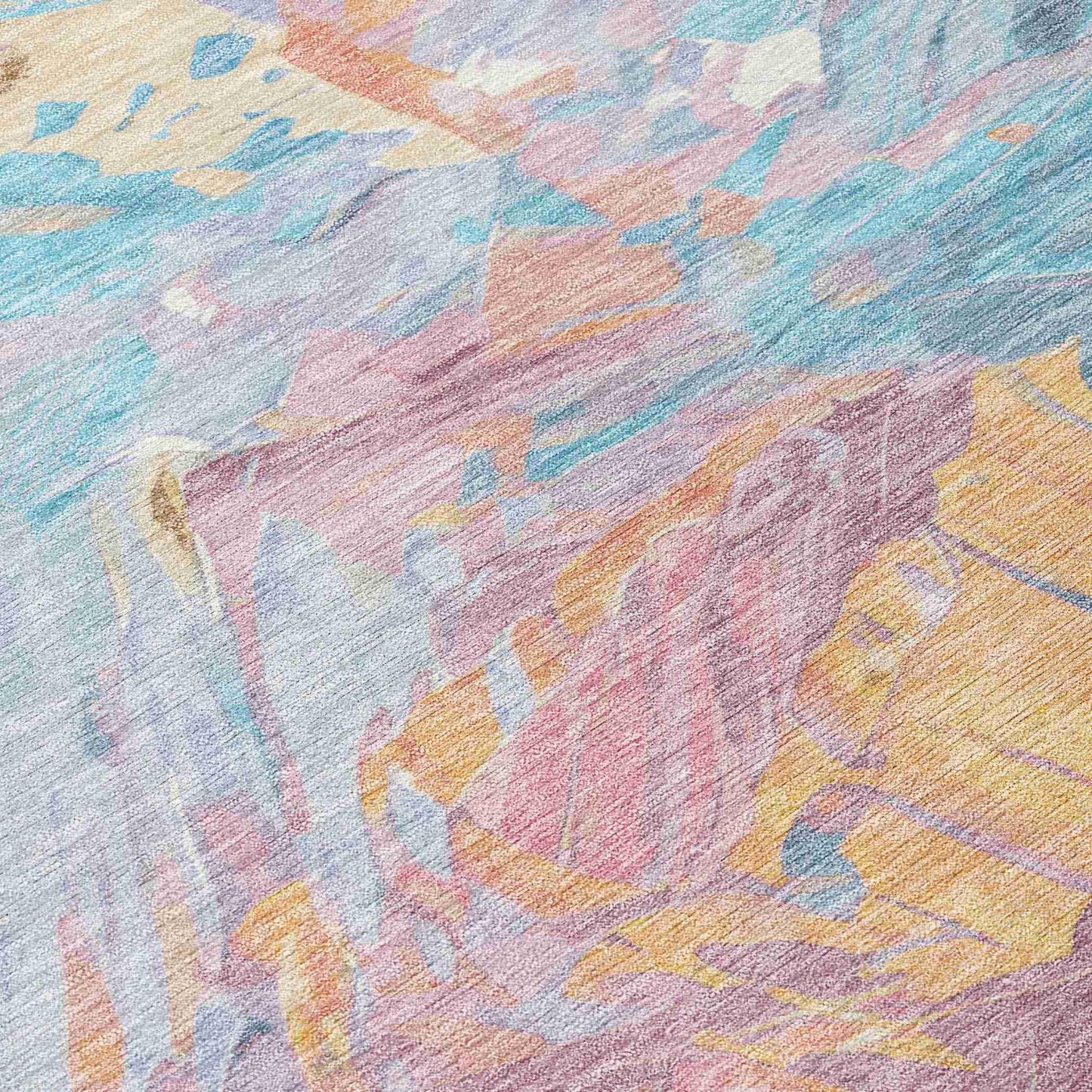 Galain Teal Washable Indoor-Outdoor Rug