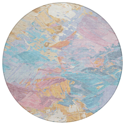 Galain Teal Washable Indoor-Outdoor Rug