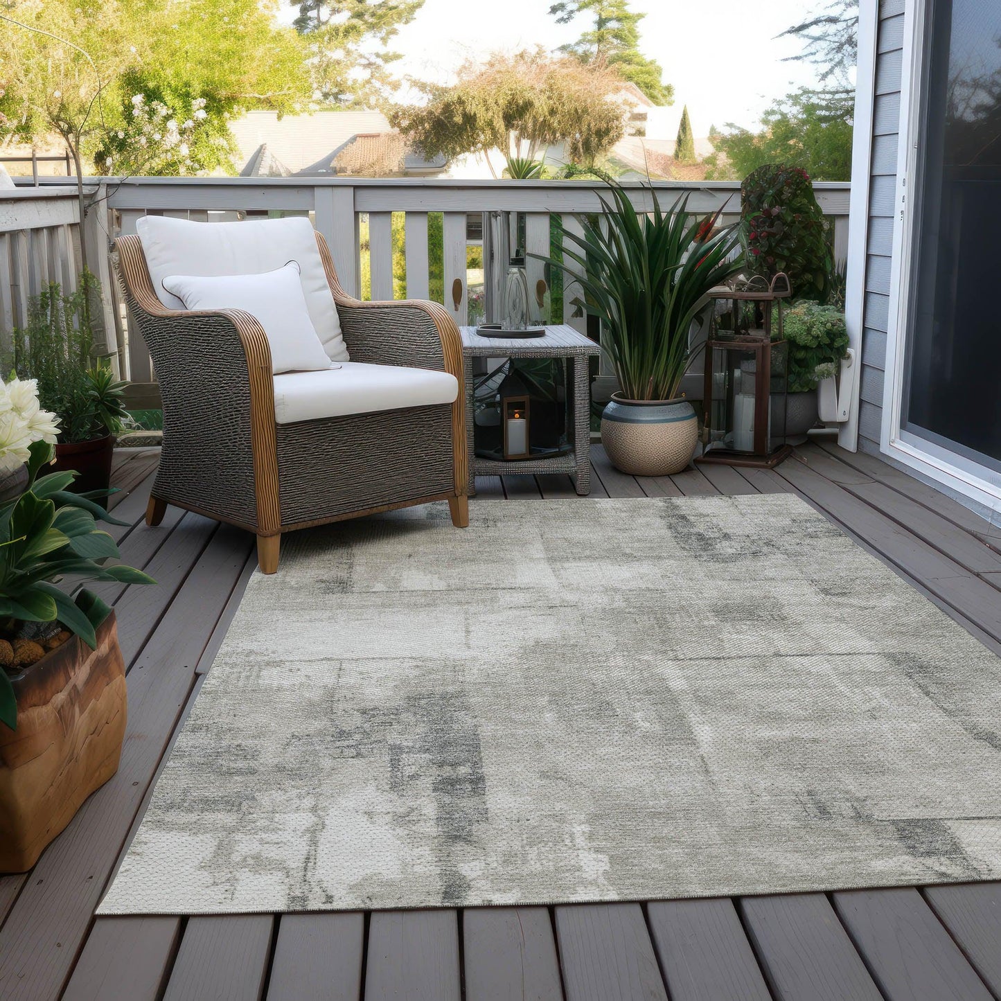 Galanor Brown Washable Indoor-Outdoor Rug