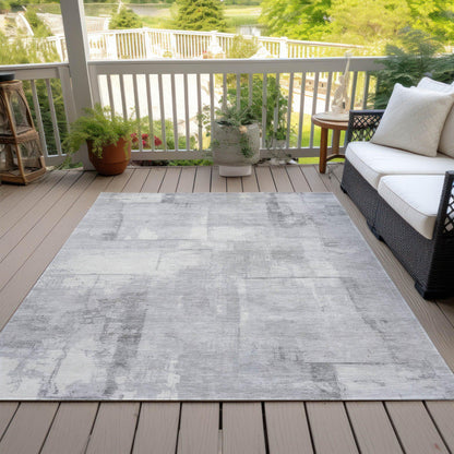 Galanor Gray Washable Indoor-Outdoor Rug