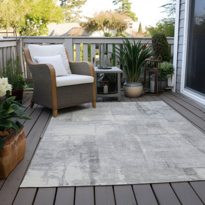 Galanor Gray Washable Indoor-Outdoor Rug