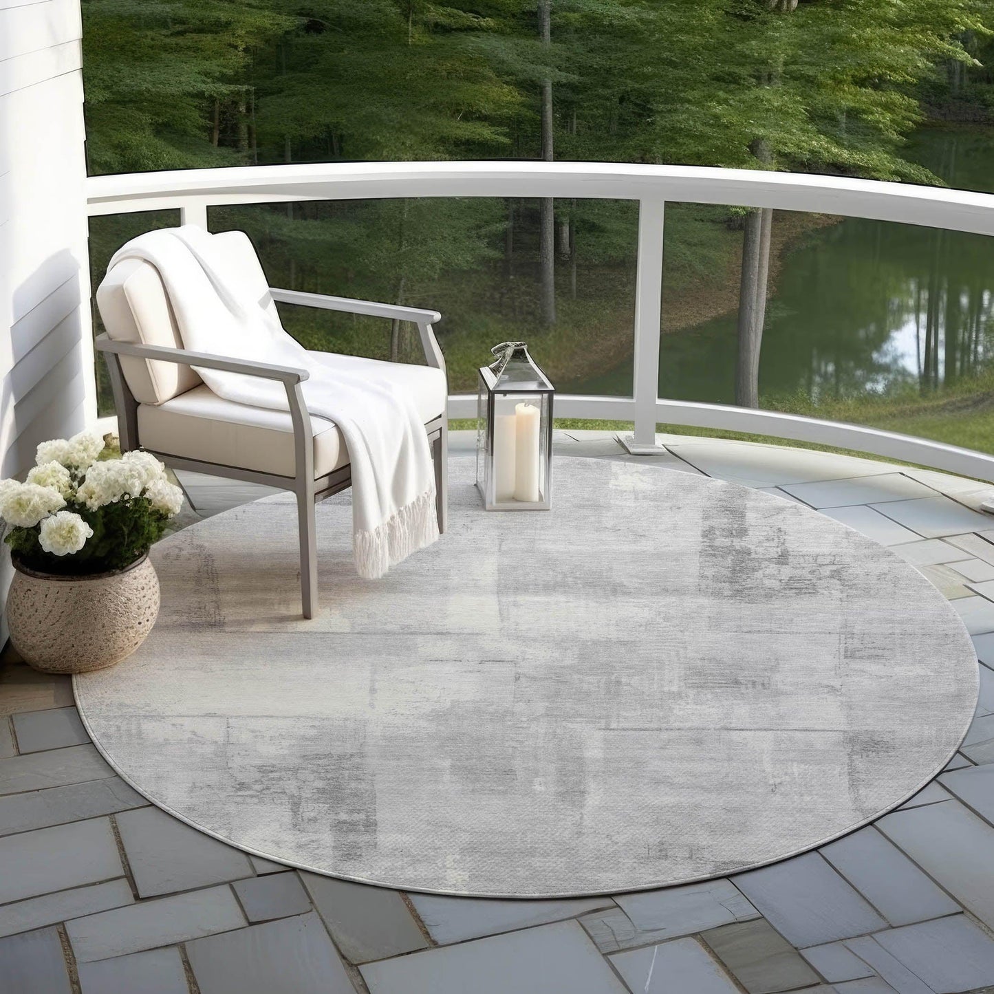 Galanor Gray Washable Indoor-Outdoor Rug