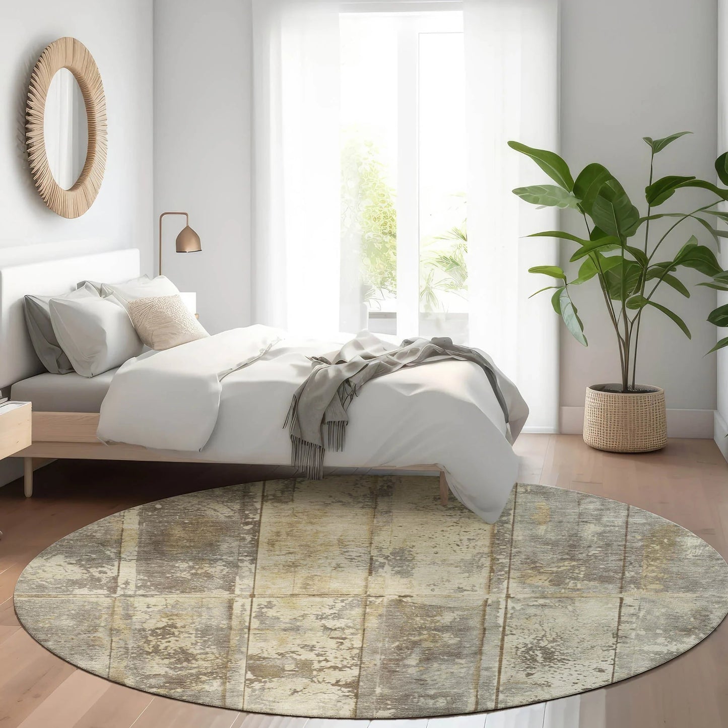 Galara Beige Washable Indoor-Outdoor Rug