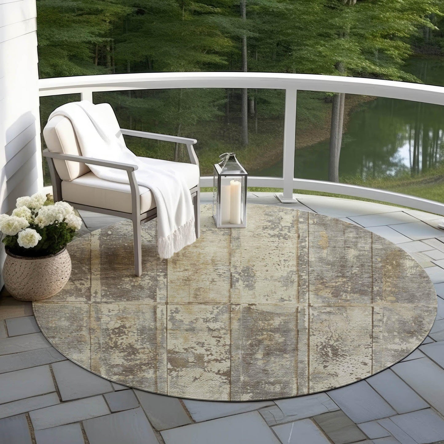 Galara Beige Washable Indoor-Outdoor Rug