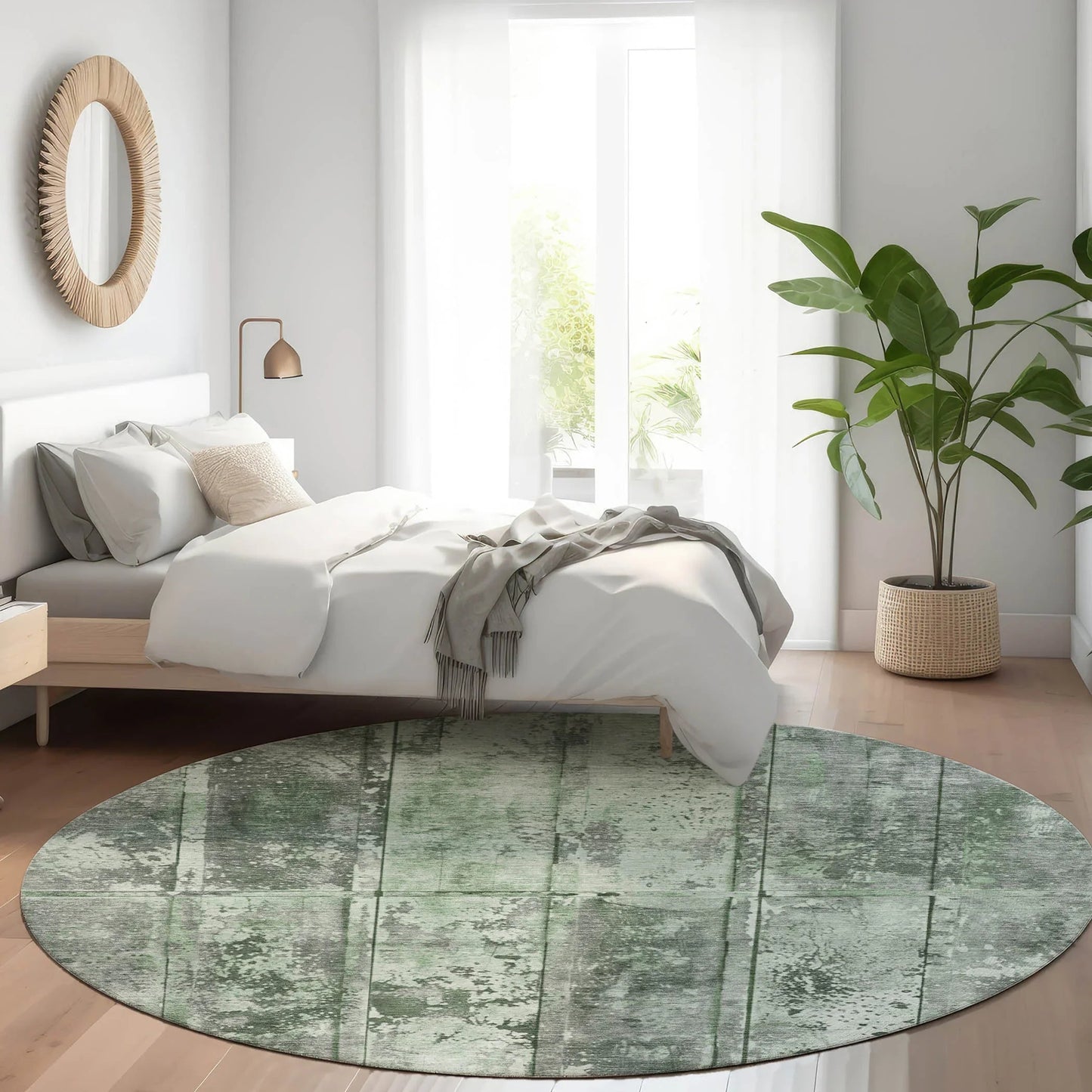 Galara Green Washable Indoor-Outdoor Rug