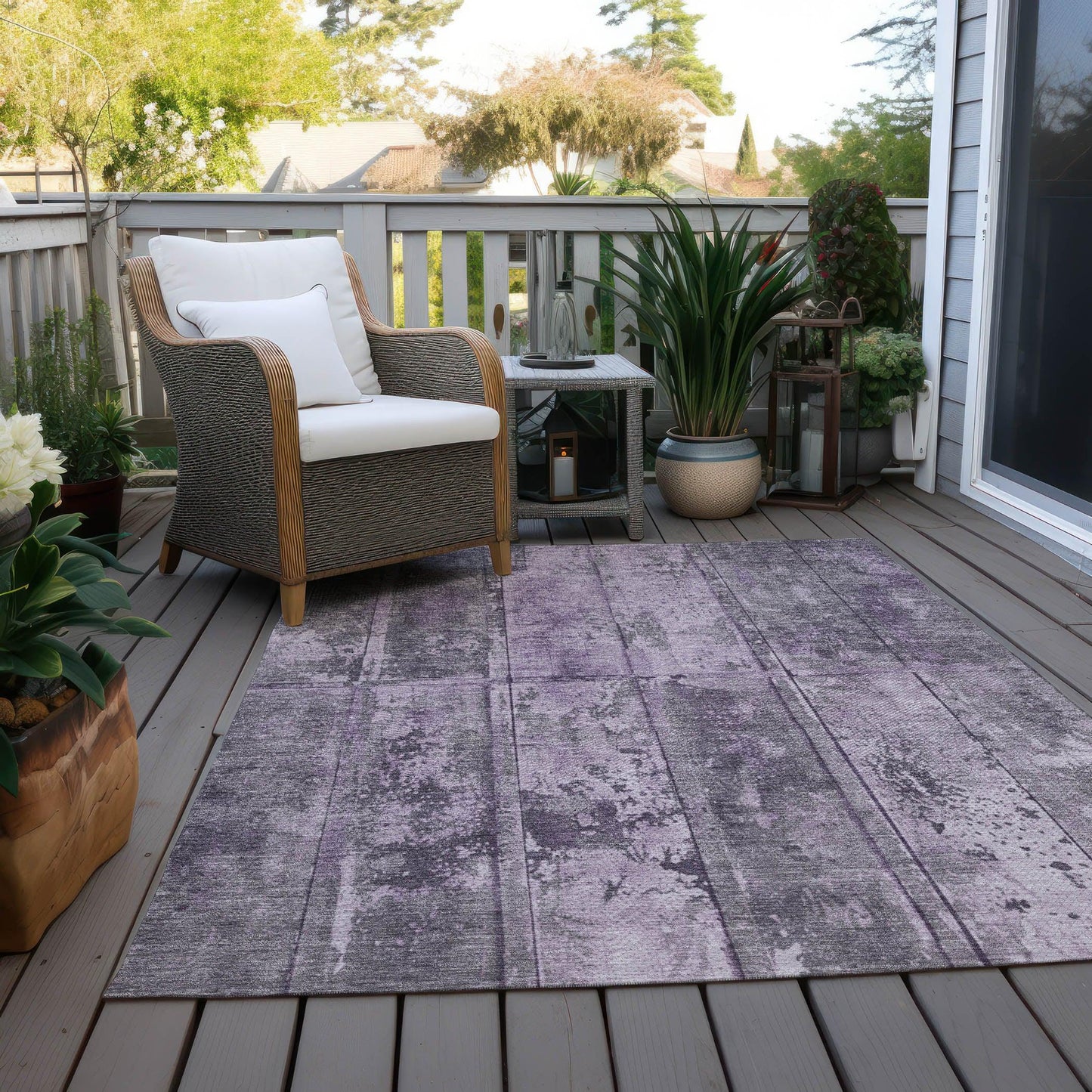 Galara Purple Washable Indoor-Outdoor Rug