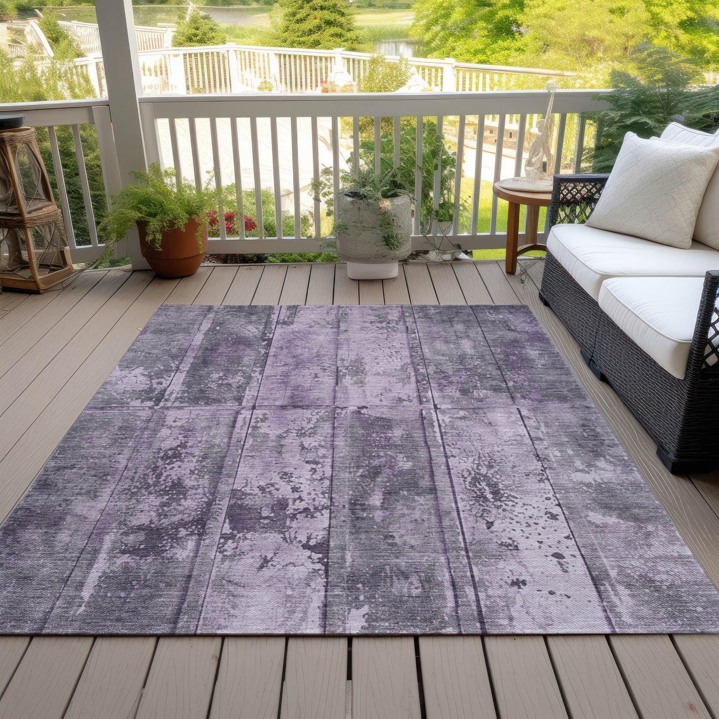 Galara Purple Washable Indoor-Outdoor Rug