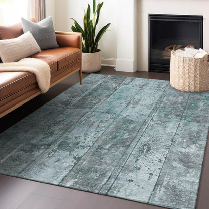 Galara Teal Washable Indoor-Outdoor Rug