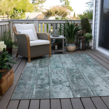 Galara Teal Washable Indoor-Outdoor Rug