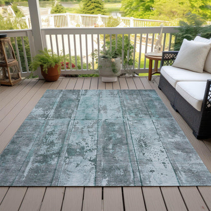 Galara Teal Washable Indoor-Outdoor Rug