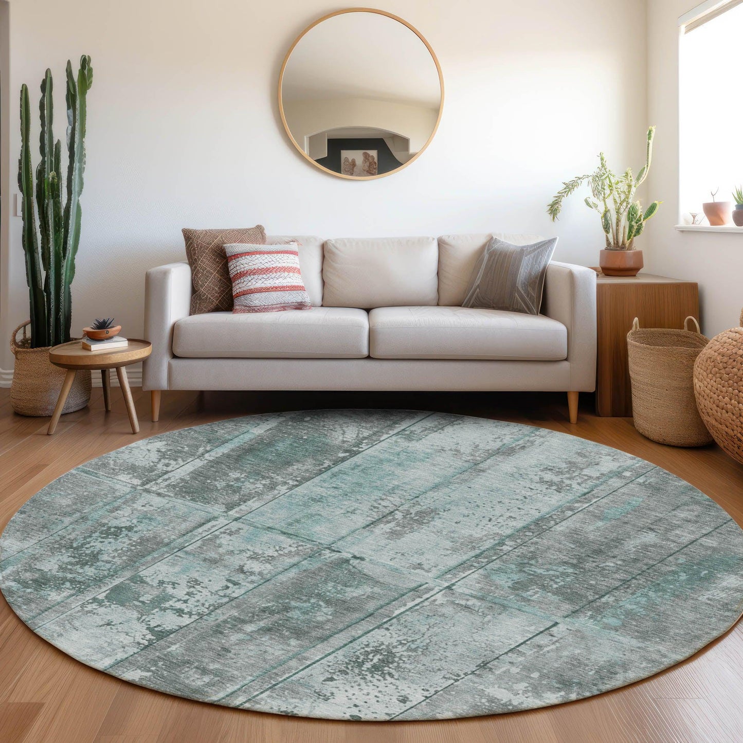 Galara Teal Washable Indoor-Outdoor Rug