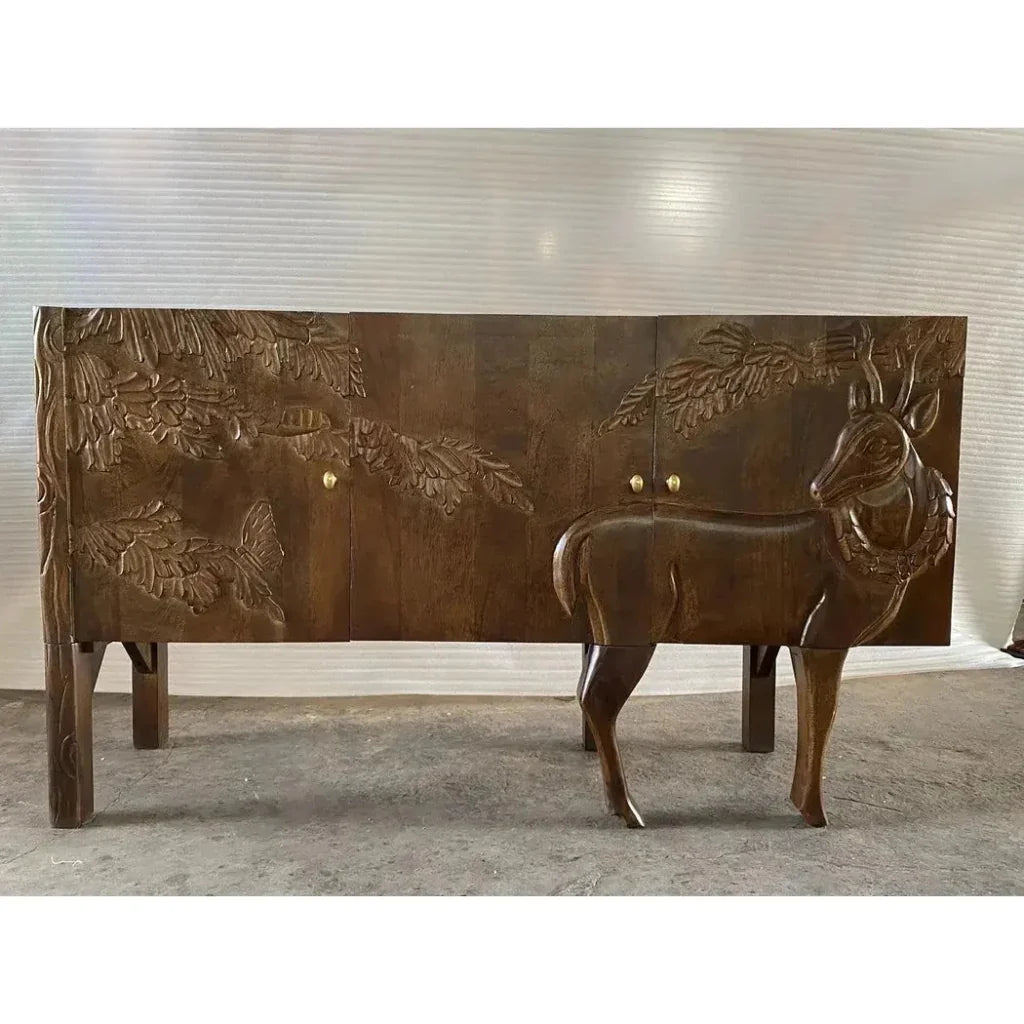 Mother Nature 60" Sideboard Deer Front Doors - LOOMLAN - LOOMLAN - Sideboards