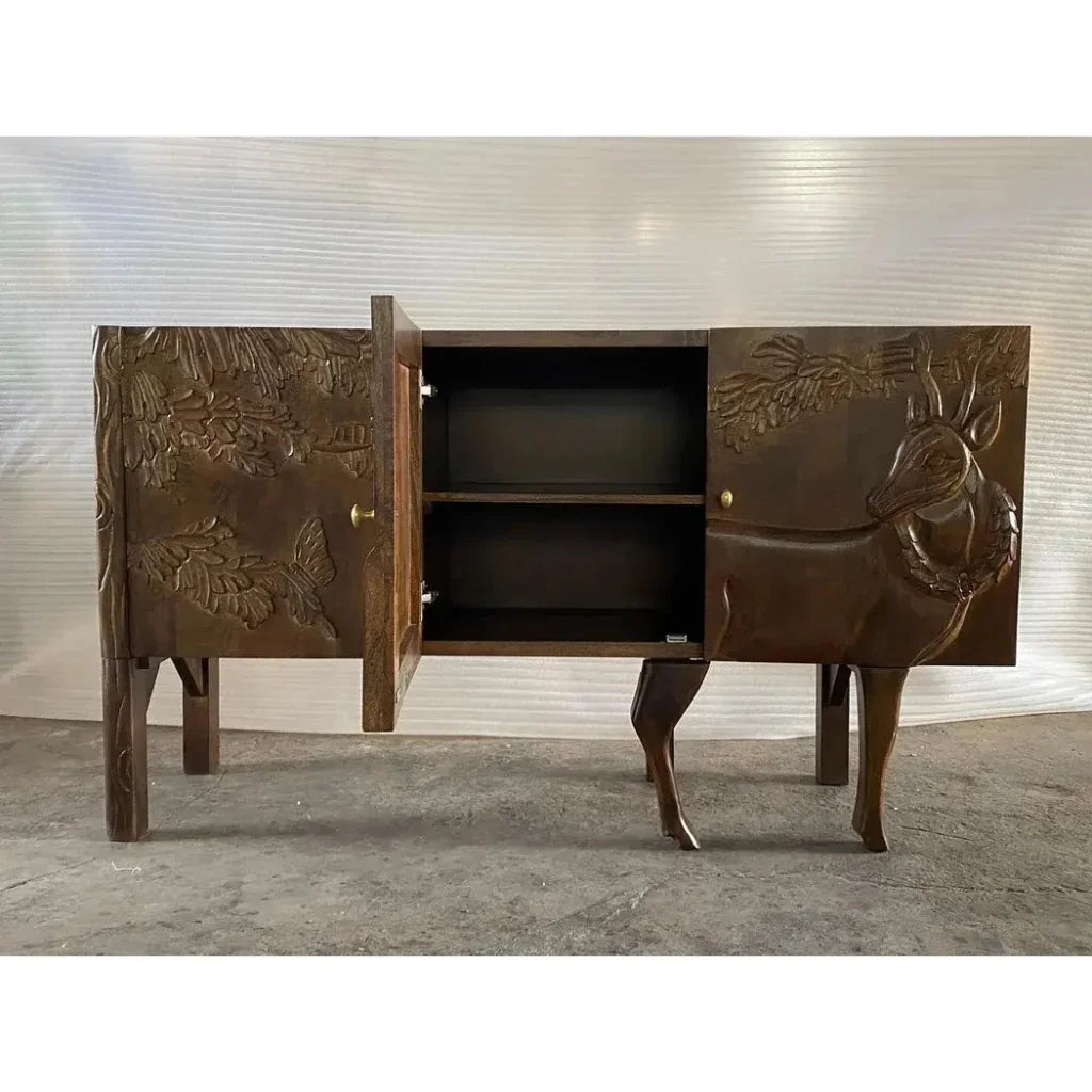Mother Nature 60" Sideboard Deer Front Doors - LOOMLAN - LOOMLAN - Sideboards