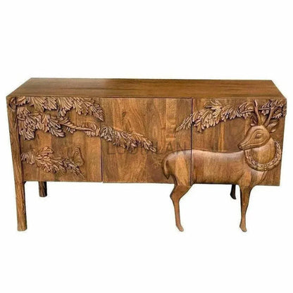 Mother Nature 60" Sideboard Deer Front Doors - LOOMLAN - LOOMLAN - Sideboards