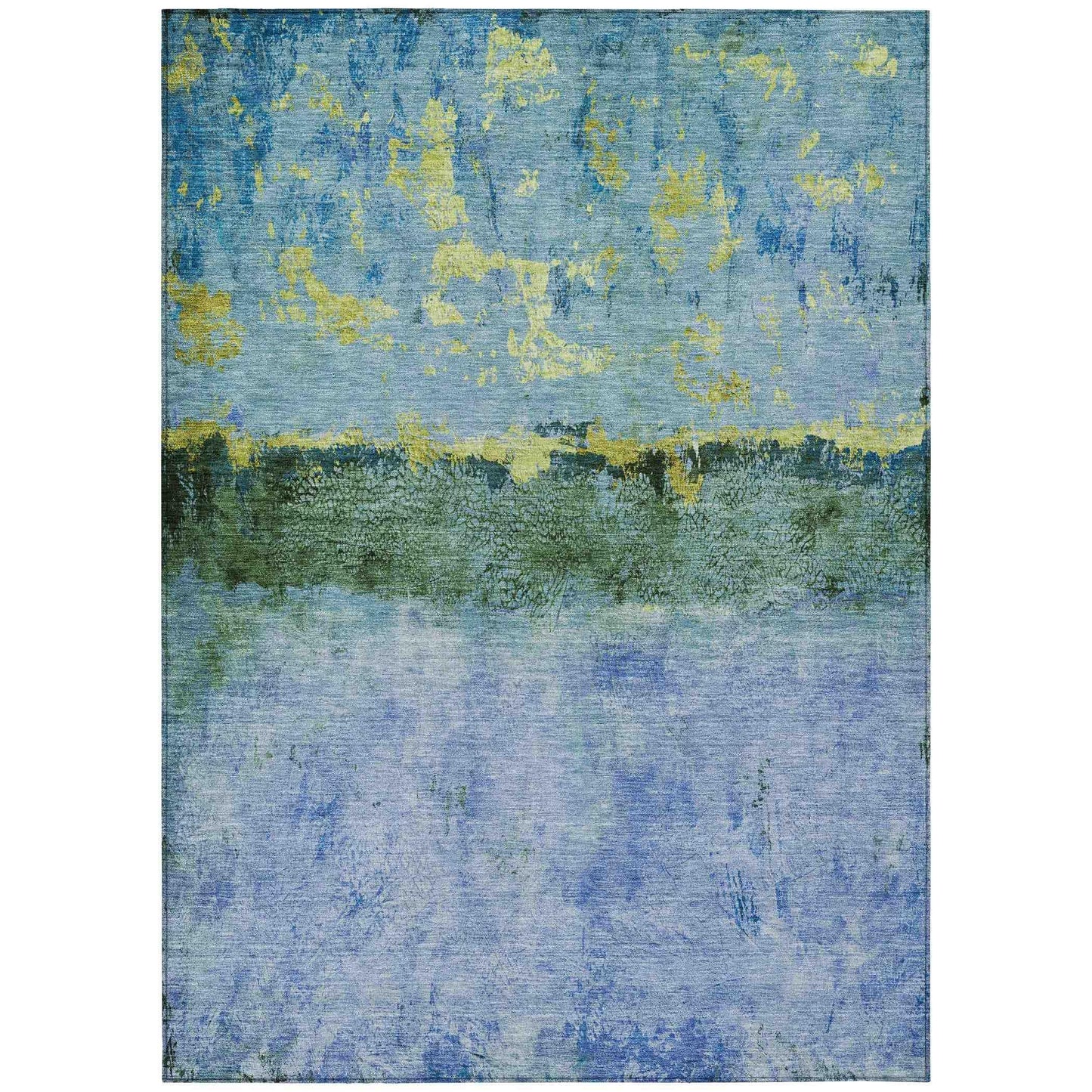 Galaris Blue Washable Indoor-Outdoor Rug