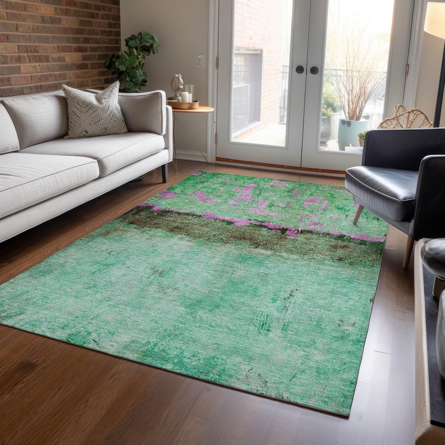 Galaris Green Washable Indoor-Outdoor Rug