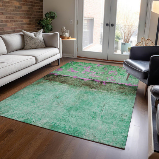 Galaris Green Washable Indoor-Outdoor Rug