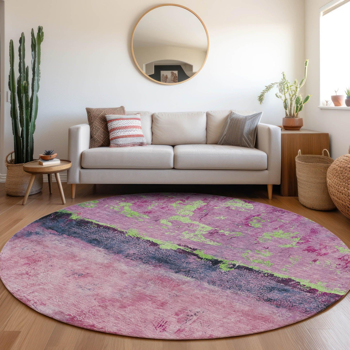 Galaris Pink Washable Indoor-Outdoor Rug