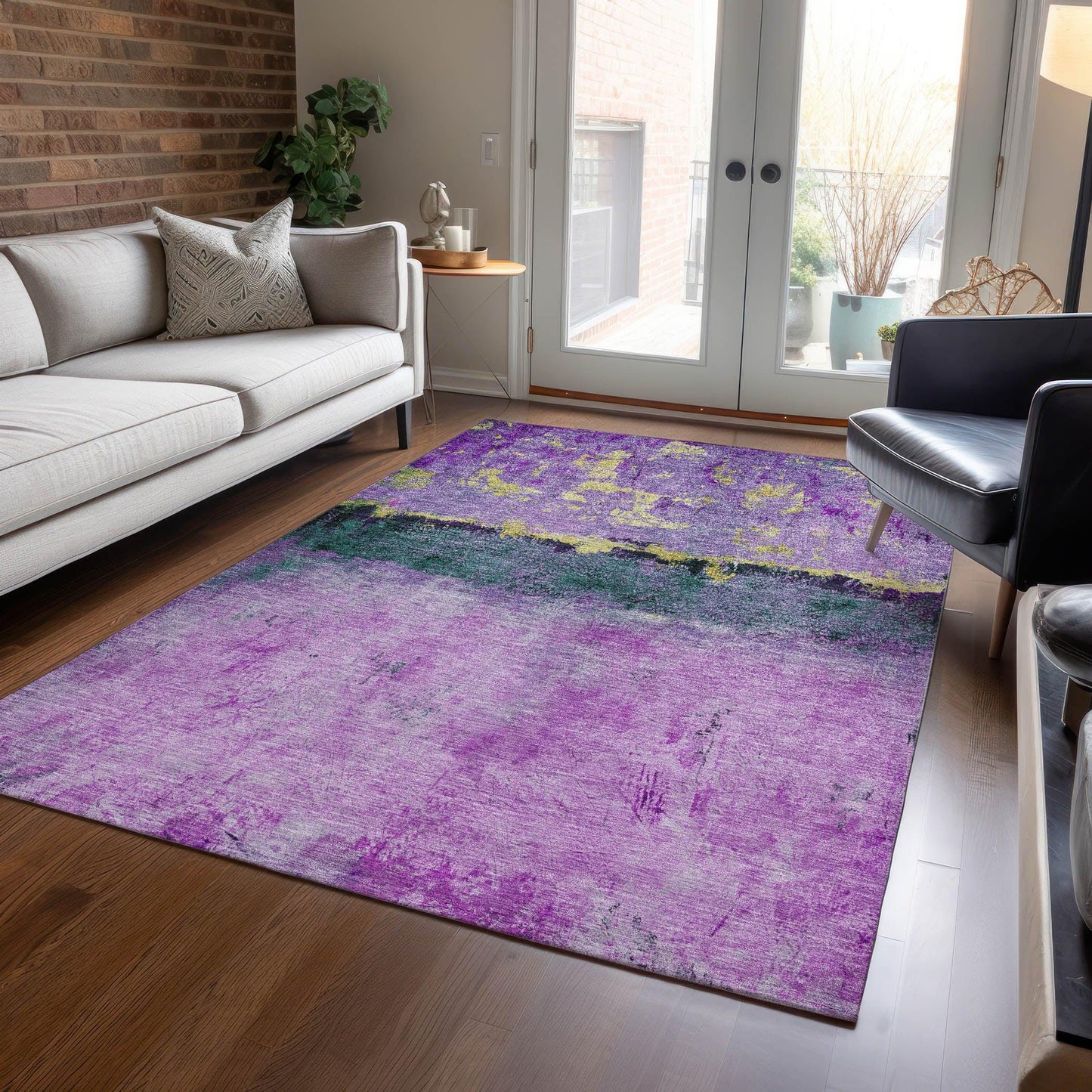 Galaris Plum Washable Indoor-Outdoor Rug
