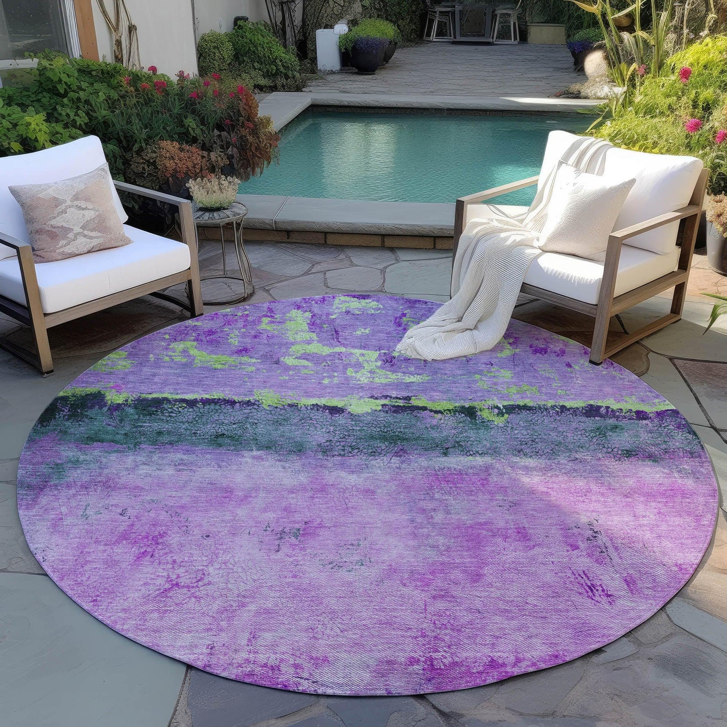 Galaris Purple Washable Indoor-Outdoor Rug