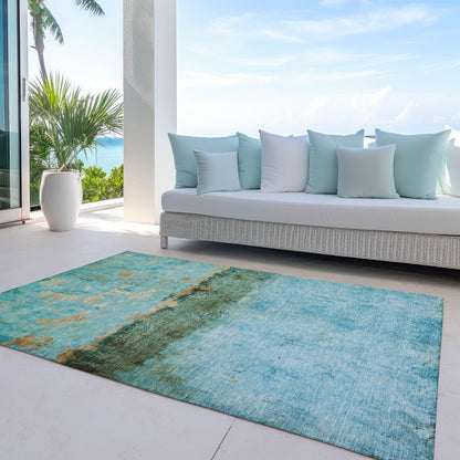 Galaris Teal Washable Indoor-Outdoor Rug