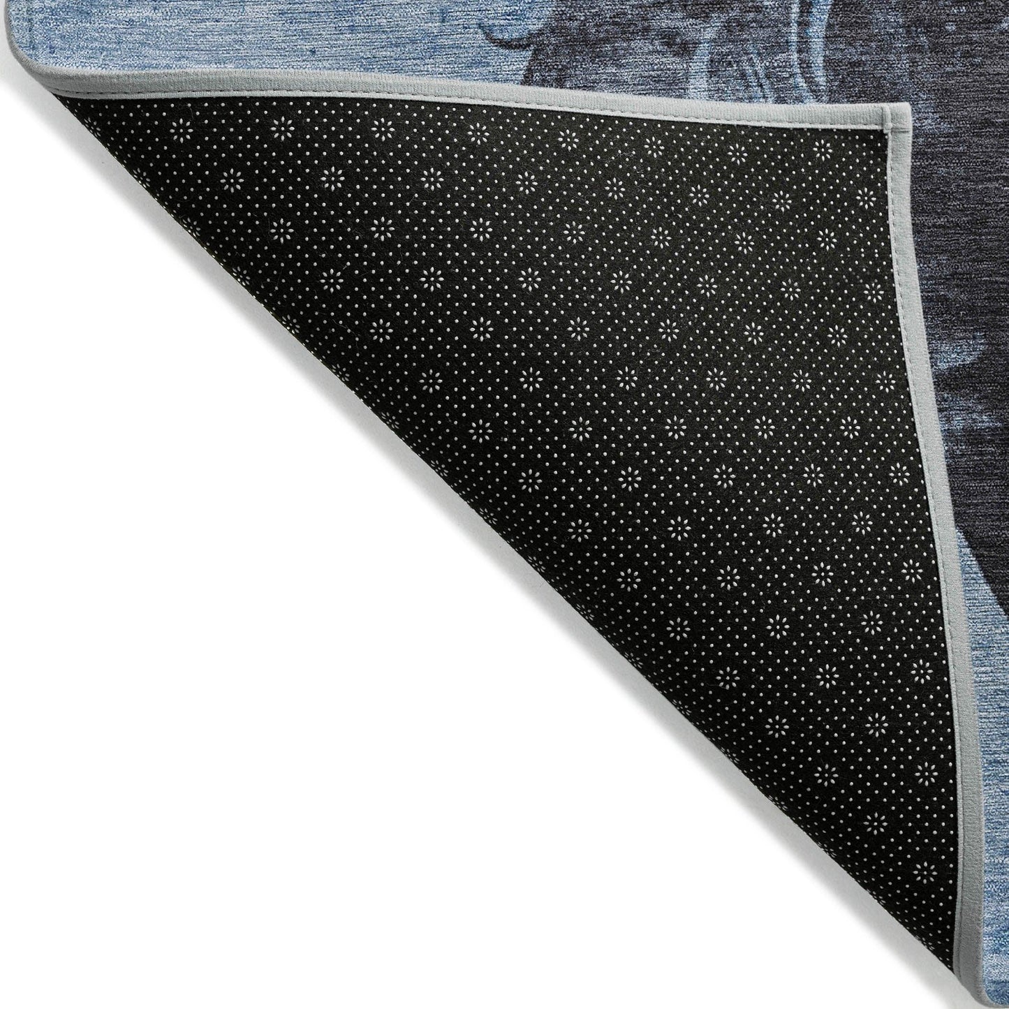 Galas Blue Washable Indoor-Outdoor Rug