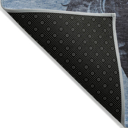 Galas Blue Washable Indoor-Outdoor Rug