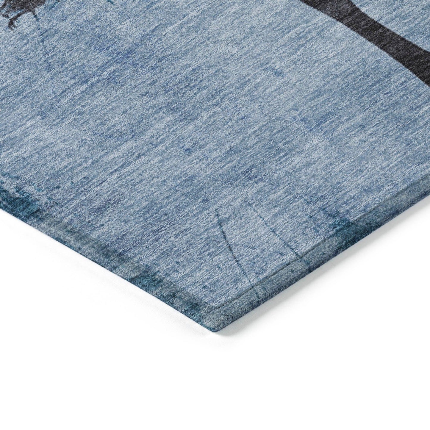 Galas Blue Washable Indoor-Outdoor Rug