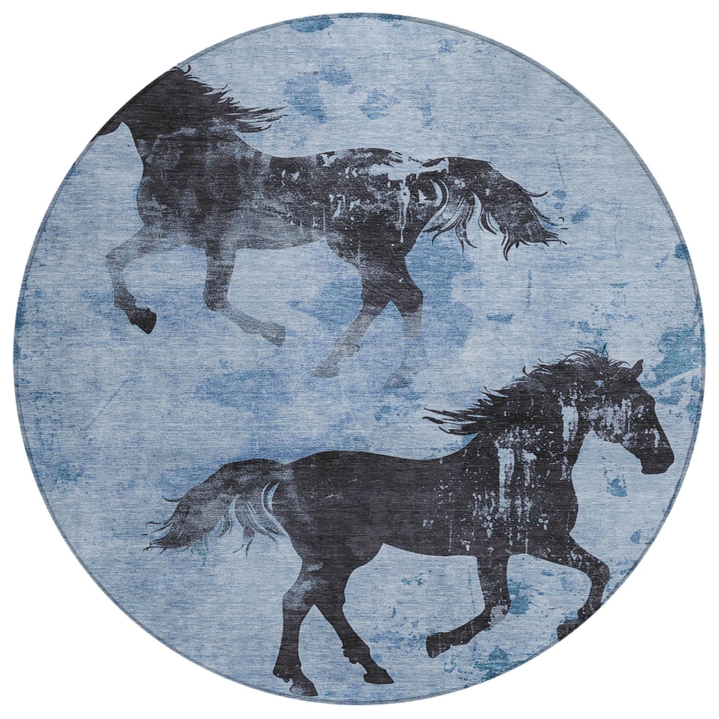 Galas Blue Washable Indoor-Outdoor Rug